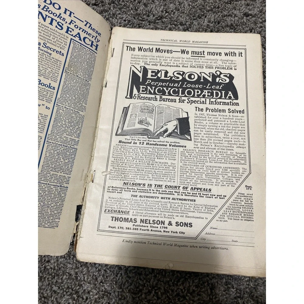 Technical World Magazine The Lion Leaps By Judson C. Welliver March 1913 ( Old )